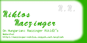 miklos maczinger business card